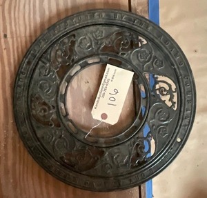 lot 106 image: 15 12 Cast Iron Heating grate register, by Adams Company