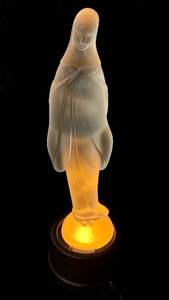 lot 87 image: Fostoria Frosted Satin Glass Madonna Figurine with Light Up Base
