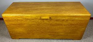 lot 35 image: 1940s Handmade Wooden Chest