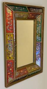 lot 74 image: Peruvian Painted Wall Mirror