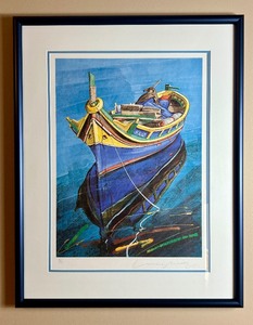 lot 120 image: Limited Edition Print Maltese Fishing Boat From 1995 Neuro European Sales Mtg - 23100