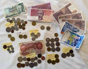lot 92 image: Foreign Currency from European Countries - Netherlands, Germany, Austria, Scotland, France, Switzerland , Great Britain, Finland, Sweden and Euros