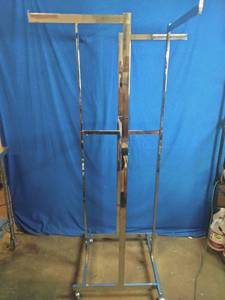 lot 21 image: Heavy Duty Clothing Adjustable Chrome Garment Rack