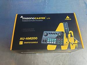 lot 14 image: Maono Maonocaster Lite AU-AM200 S1 Starter Bundle Portable Podcast Console