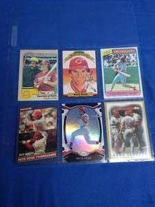 lot 50 image: 6 Pete Rose Cards