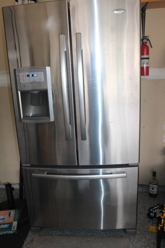 lot A-351 image: Whirlpool Stainless French Door Refrigerator with Bottom Freezer