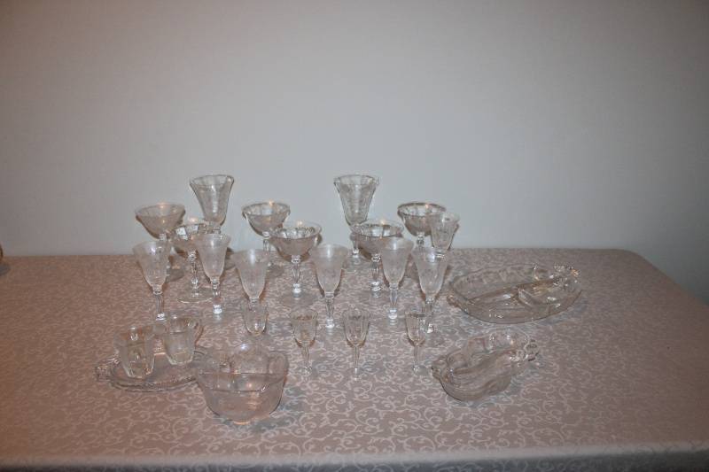 lot C-98 image: Etched Crystal Stemware and Serving Pieces Collection