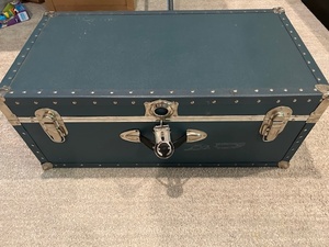 lot 369 image: Large Metal and Wood Storage Trunk with Latches