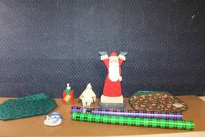lot 421 image: Christmas Decor Collection with Figurines, Wrap, and Holiday Accessories
