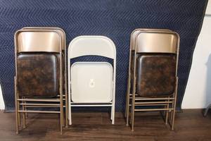 lot 432 image: Set of 7 Folding Chairs Mixed Padded and Metal Designs