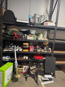 lot 438 image: Large Assorted Mixed Household and Estate Items Collection - Shoes, Sporting Goods, Decor, Tools & More