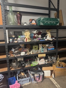 lot 443 image: Large Mixed Household and Collectibles Lot with Decor, Tableware, Dolls, Trophies, Games, and More