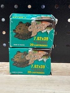 lot 62 image: Brown Bear 7.62 x 39 40 Rounds
