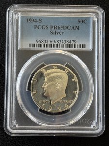 lot 5 image: 1994-S Kennedy Silver Half Dollar Proof PCGS PR69 Deep Cameo