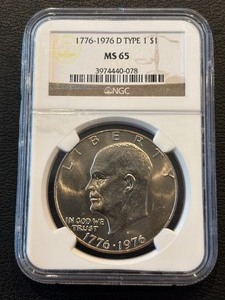 lot 108 image: 1976-D Eisenhower Dollar Type 1 NGC MS65