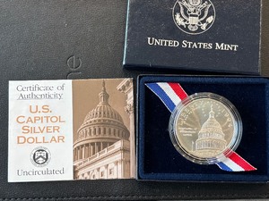 lot 92 image: 1994-D U.S. Capital Silver Dollar