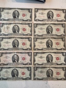 lot 143 image: $2 Dollar Red Seal Notes