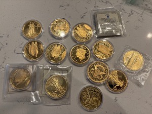 lot 167 image: Gold Layered Medallions
