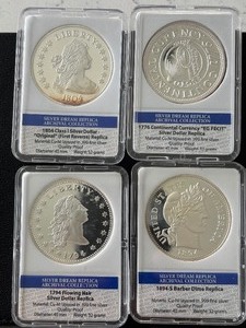 lot 191 image: Silver Layered Replica Coins
