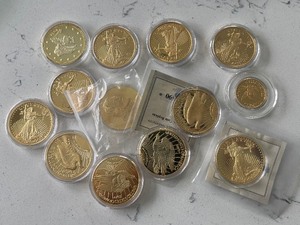 lot 195 image: Gold Layered Replica Coins