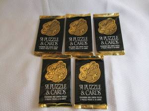 lot 44 image: 5-1991 Leaf Studio Baeball Packs...