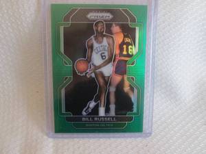 lot 113 image: 2021-22 Prizm Bill Russell Green Pr...