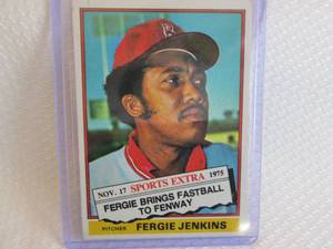 lot 177 image: 1976 Topps Fergie Jenkins Card...
