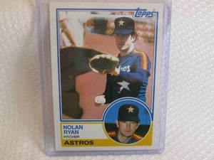 lot 178 image: 1983 Topps Nolan Ryan Card...