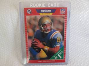 lot 203 image: 1989 Pro Set Troy Aikman Rookie Car...