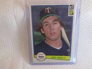 lot 228 image: 1982 Donruss Kent Hrbek Rookie Card...