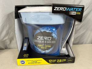 lot 75 image: New Zerowater 5 Stage Filtration Pitcher with Meter - 12 Cup