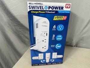 lot 76 image: New Swivel Power Power Outlet with USBs and Plugs