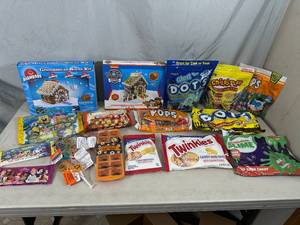 lot 77 image: Assorted Candy, Dots, Twinkies Candy, Halloween Candy, Tootsie Pops, and Lots More