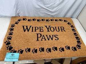 lot 91 image: New Wipe your Paws Coir Door Mat