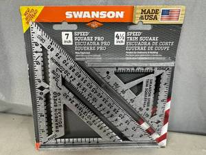 lot 260 image: New Swanson 2 pc Speed Square Set - 7 inch and 4 12 inch.