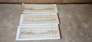 lot 46 image: Set of 3 Vintage Bridge Blueprint Prints Golden Gate and St. Johns
