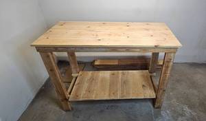 lot 80 image: Wooden Workbench with Lower Shelf 37 in x 48 in x 22 in
