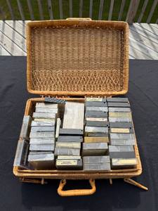 lot 188 image: Collection of 8-Track Tapes in Wicker Carrying Case