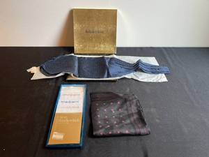 lot 207 image: Mens Accessories Set with Bullock & Jones Cummerbund and Handkerchiefs