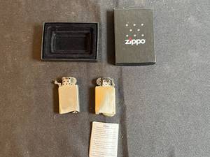 lot 213 image: Lot of 2 Zippo Lighter Inserts with Box