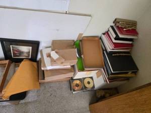 lot 243 image: Mixed Lot of Framed Artwork, Music Books, Journals, CDs, and Electronics