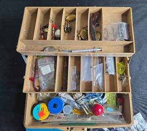 lot 271 image: Large Tackle Box with Assorted Fishing Lures, Hooks, and Accessories