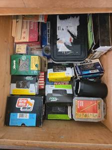 lot 300 image: Drawer Lot of Construction Nails, Screws, Fasteners, and Hardware