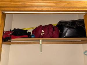 lot 318 image: Outdoor Gear Lot with Sleeping Bag, Life Vest, Fins, and Carry Bag