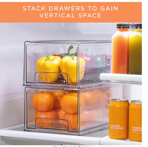 lot 21 image: Sorbus 2 Pack Large Clear Plastic Storage Pull Out Fridge Drawer for fridge