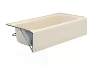 lot 15 image: Aloha 60 in. x 30 in. Alcove Soaking Bathtub with Left Drain in Bone