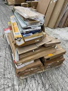 lot 56 image: (Assorted, Open Box) Pallet of Shoe Racks, Closet Organizers, Shelves, and Cabinet Drawers