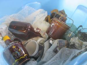 lot 29 image: (F-2) Tote of Assorted Glass Decor...
