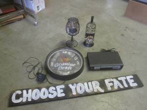 lot 74 image: (BS) Miller Beer Clock, DVD Player,...