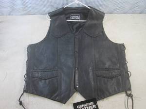 lot 104 image: (FRNT) New Genuine Leather Vest Siz...